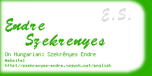 endre szekrenyes business card